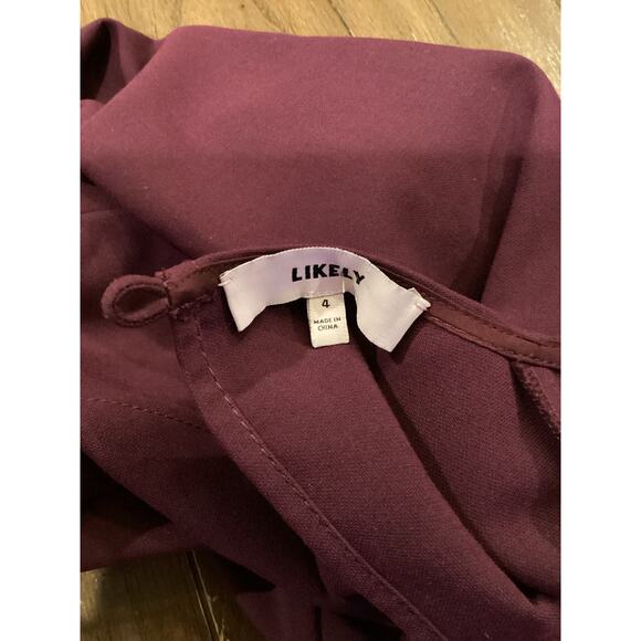 Revolve Likely Keller Long Sleeve Mini Dress bodycon cut out in Purple Plum sz 4 - Picture 11 of 15